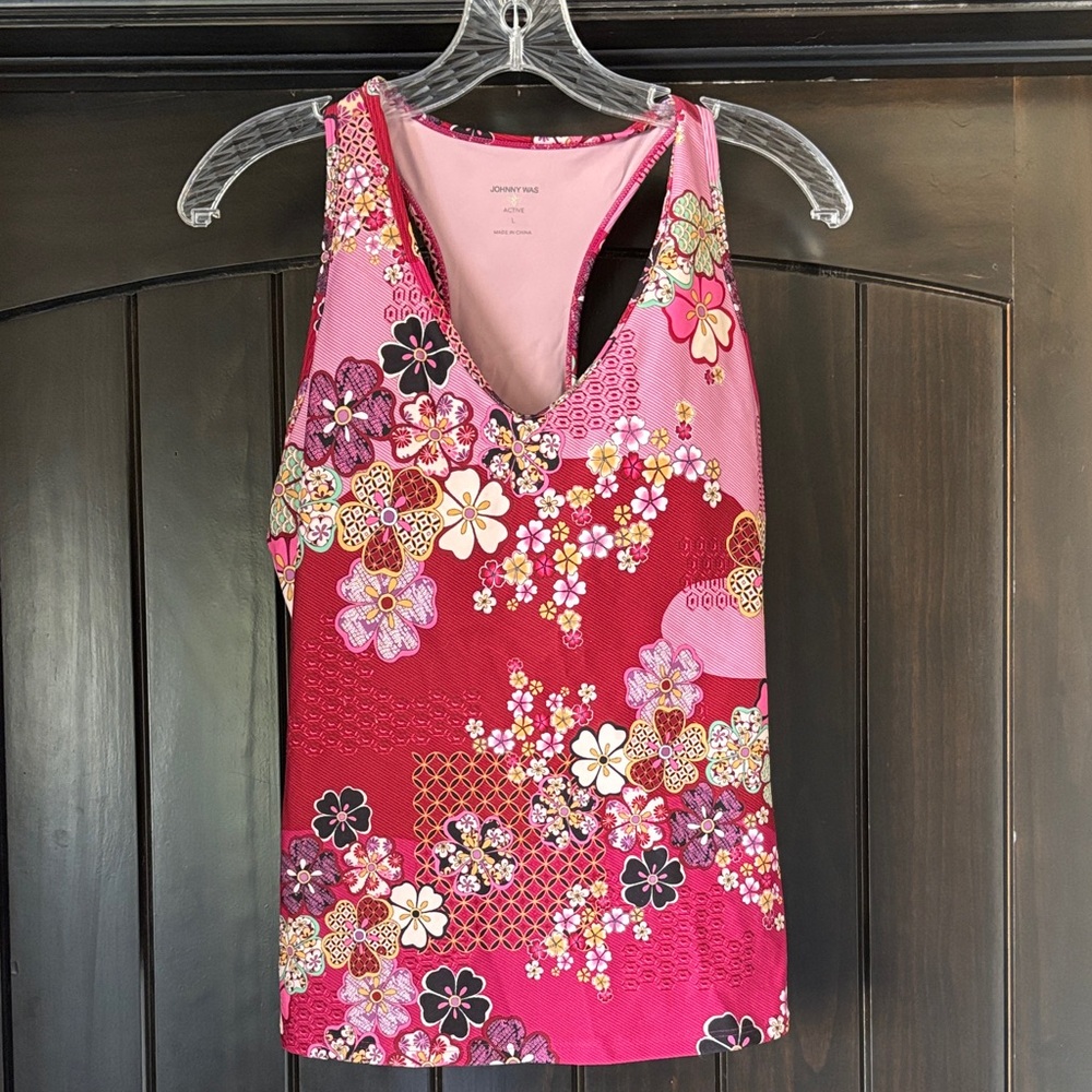 Johnny Was Pink Floral Tank Top